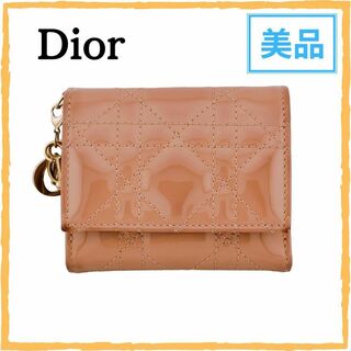 クリスチャンディオール(Christian Dior)のLADY DIOR ロータスウォレット カナージュ パテントカーフスキン(財布)