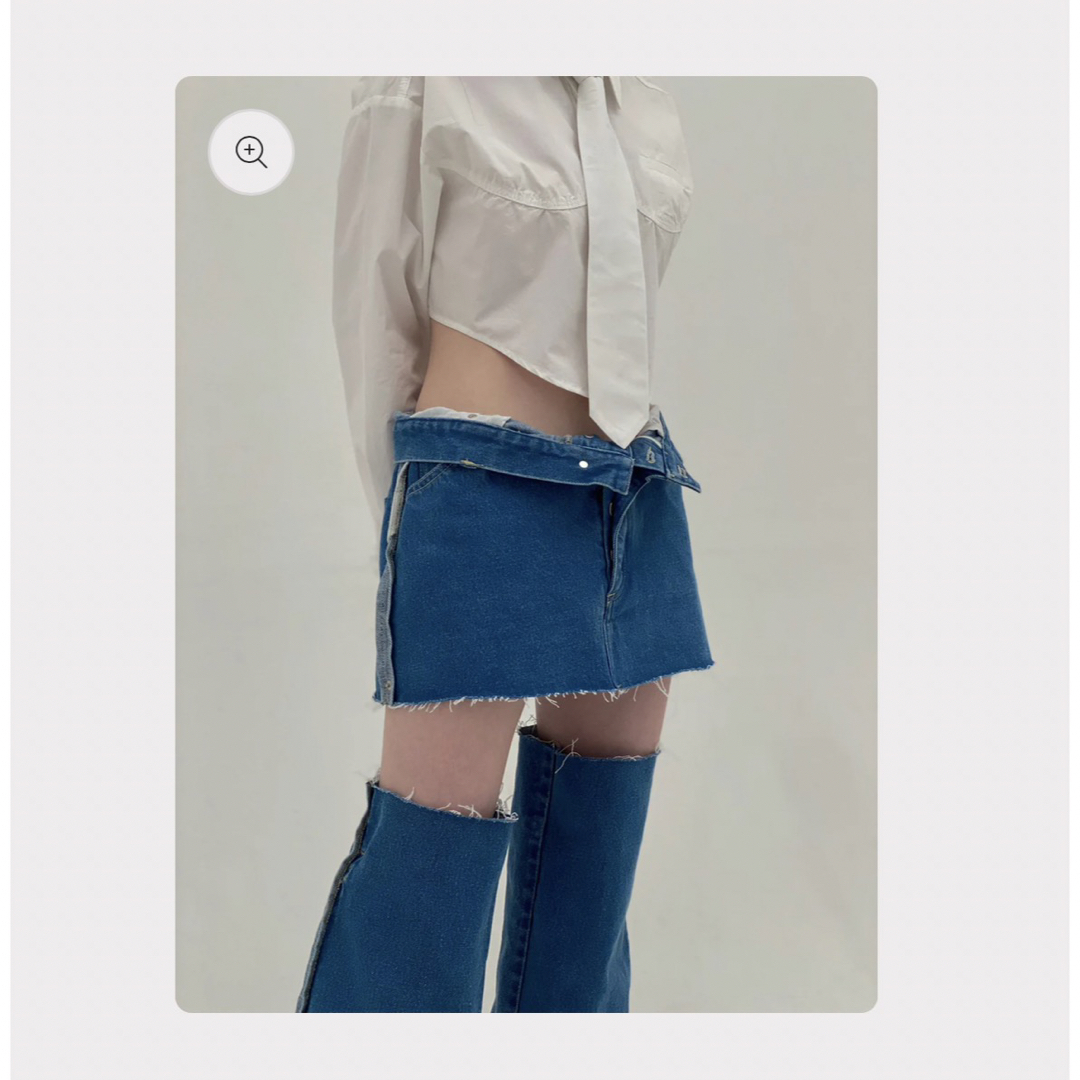 Denim Skirt With Legcover/neith. - ミニスカート