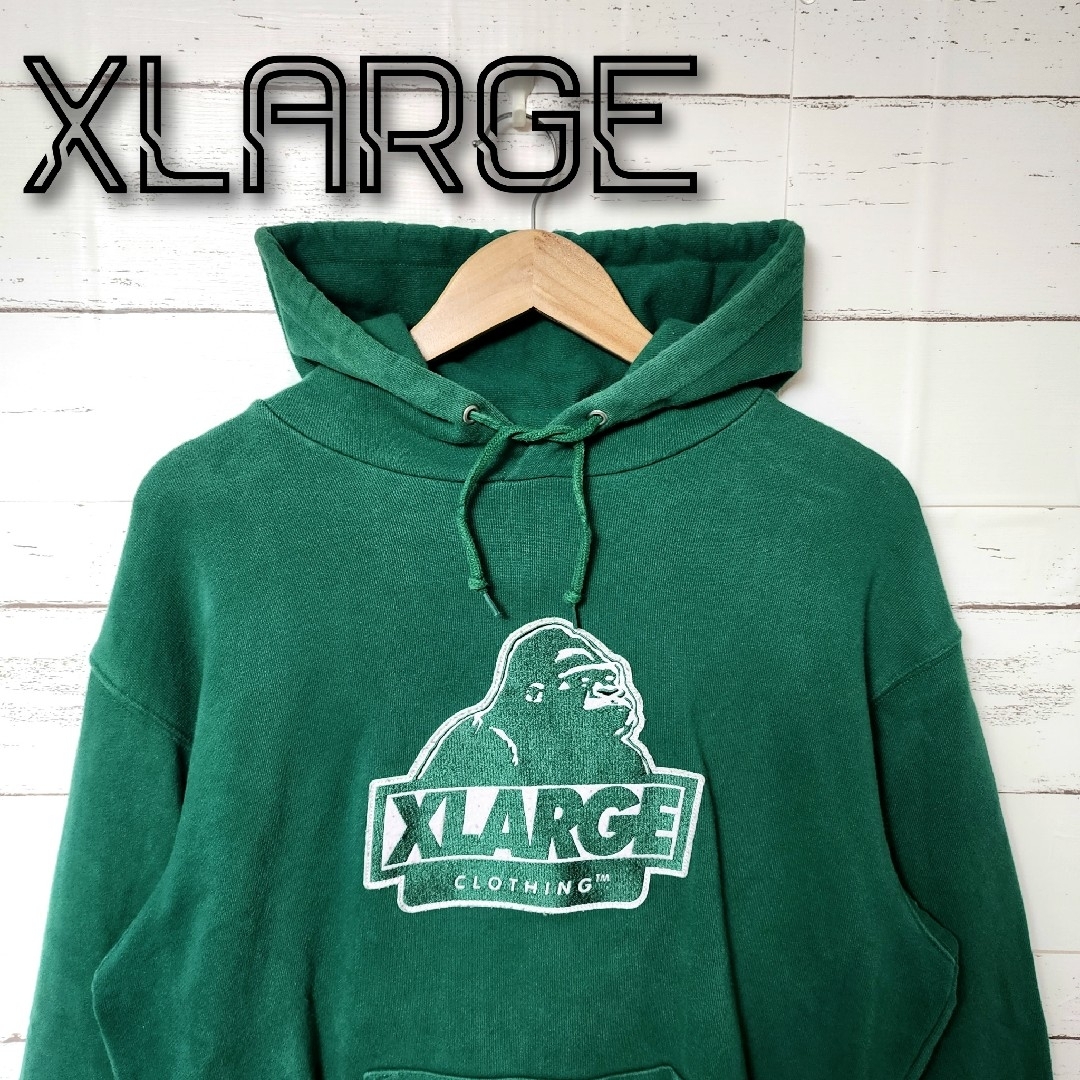 XLARGE パーカー 緑色