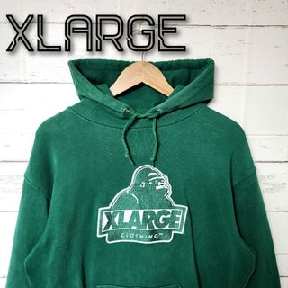 エクストララージ(XLARGE)の《大人気》XLARGE エクストララージ パーカー グリーン ワッペンロゴ L(パーカー)