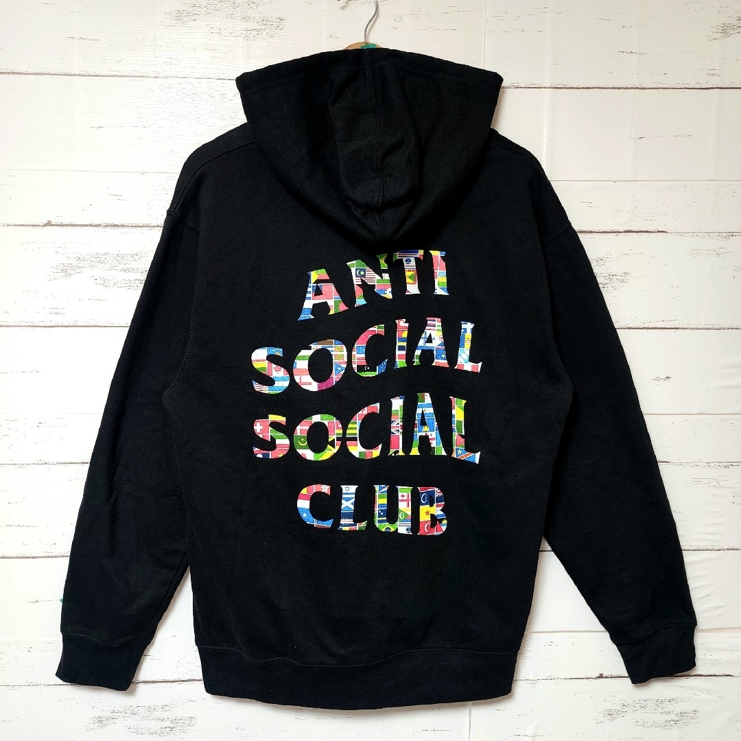 希少》ANTI SOCIAL SOCIAL CLUB パーカー カラフル 国旗-