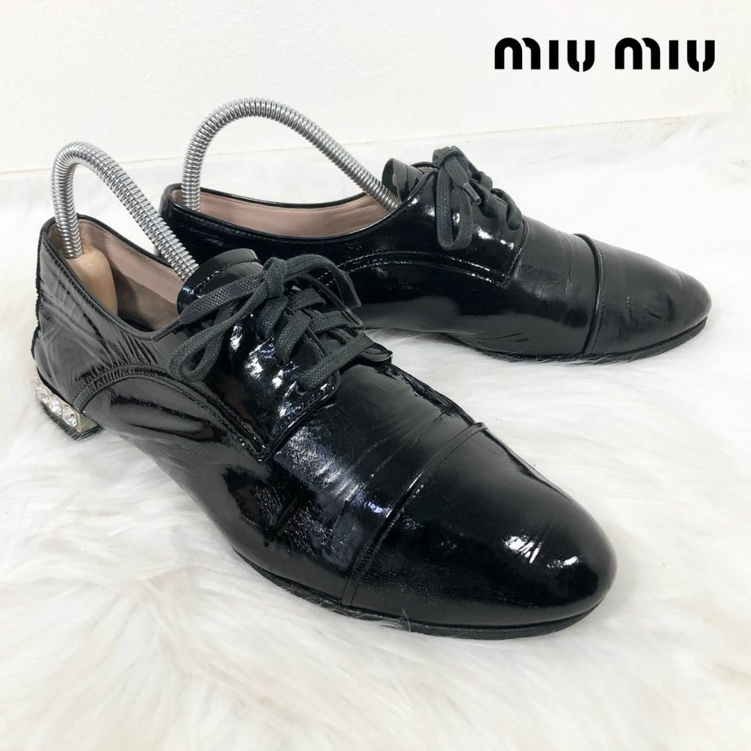 ミュウミュウ MIU MIU エナメル ビジュー ドレスシューズ | mag-mar.org