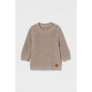 エイチアンドエム(H&M)の完売　一回着用　H&M ニット　ベージュ　ベビー　70(ニット/セーター)