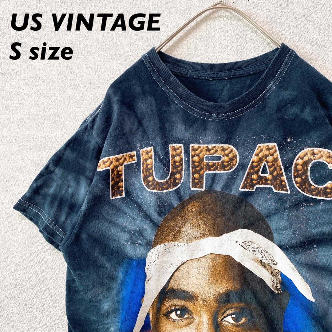 MUSIC TEE(ミュージックティー)のUS古着　半袖Tシャツ　2pac アマル・シャクール　バンドTシャツ　タイダイ柄 メンズのトップス(Tシャツ/カットソー(半袖/袖なし))の商品写真