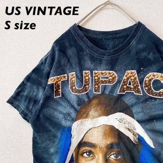 ミュージックティー(MUSIC TEE)のUS古着　半袖Tシャツ　2pac アマル・シャクール　バンドTシャツ　タイダイ柄(Tシャツ/カットソー(半袖/袖なし))