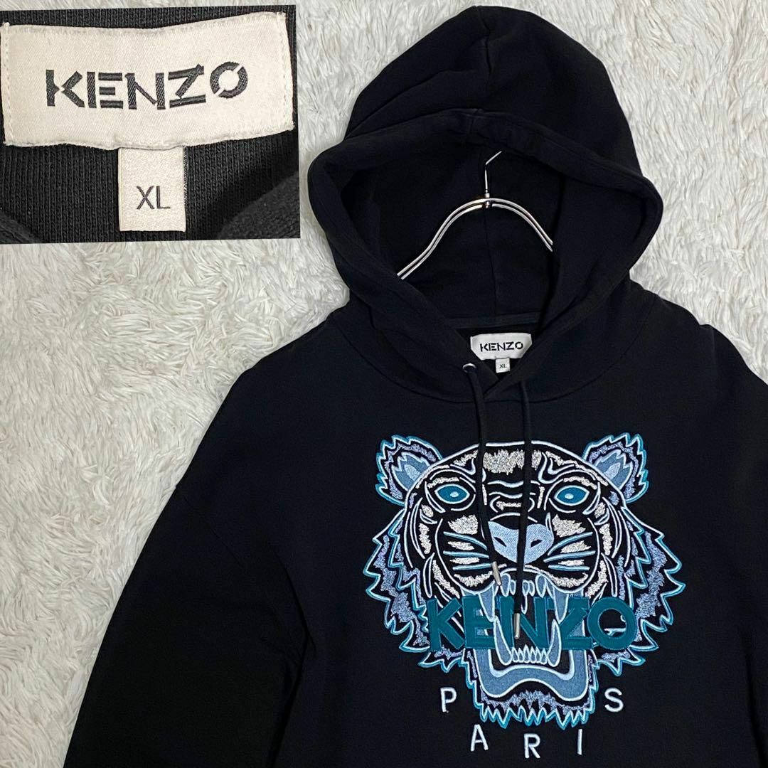 即完売 KENZO ケンゾー  パーカー 虎 タイガー ビックロゴ 刺繍 М