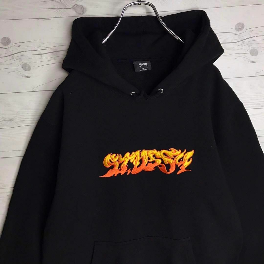 STUSSY(ステューシー)の【即完売モデルXL】STUSSY センター刺繍ロゴ ファイヤー 希少 パーカー その他のその他(その他)の商品写真