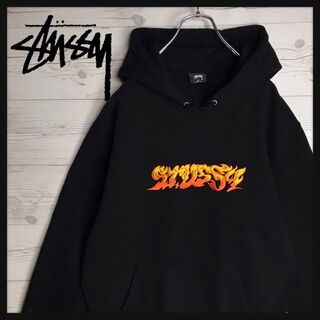 ステューシー(STUSSY)の【即完売モデルXL】STUSSY センター刺繍ロゴ ファイヤー 希少 パーカー(その他)