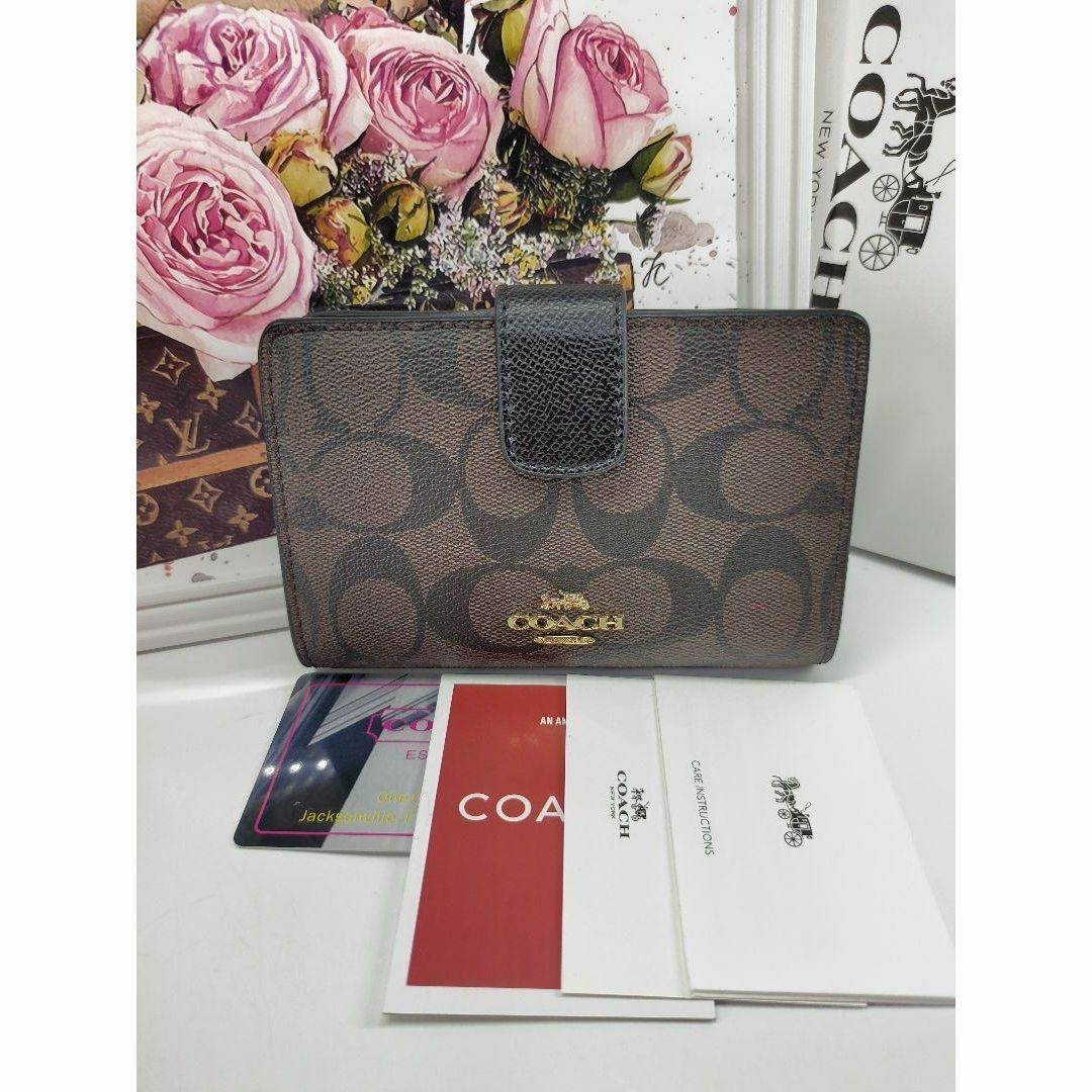 COACH   ⏹️未使用⏹️ COACH コーチ 折り財布 ダークブラウン