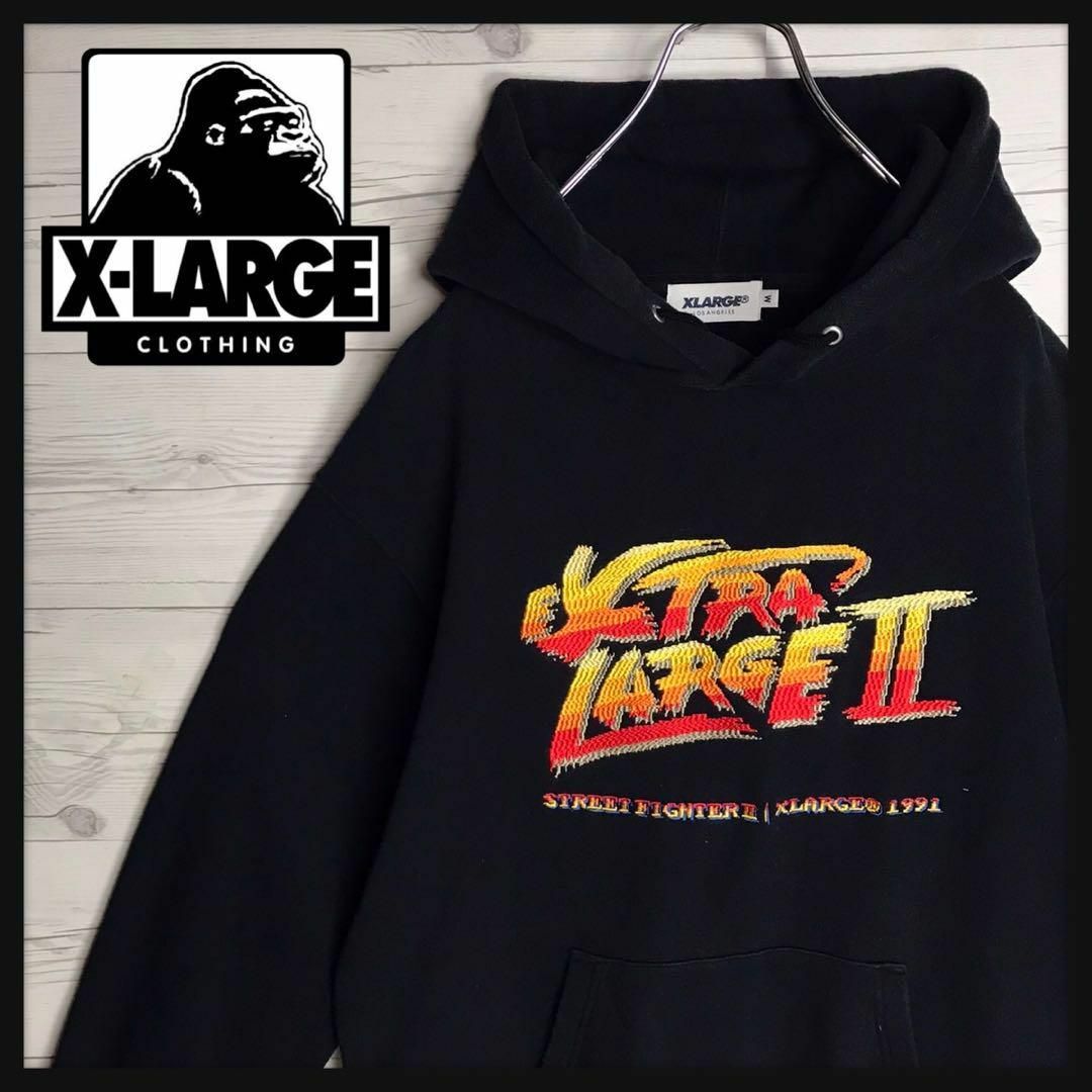 入手困難モデル】XLARGE 限定コラボ 刺繍ロゴ 即完売 希少 パーカー