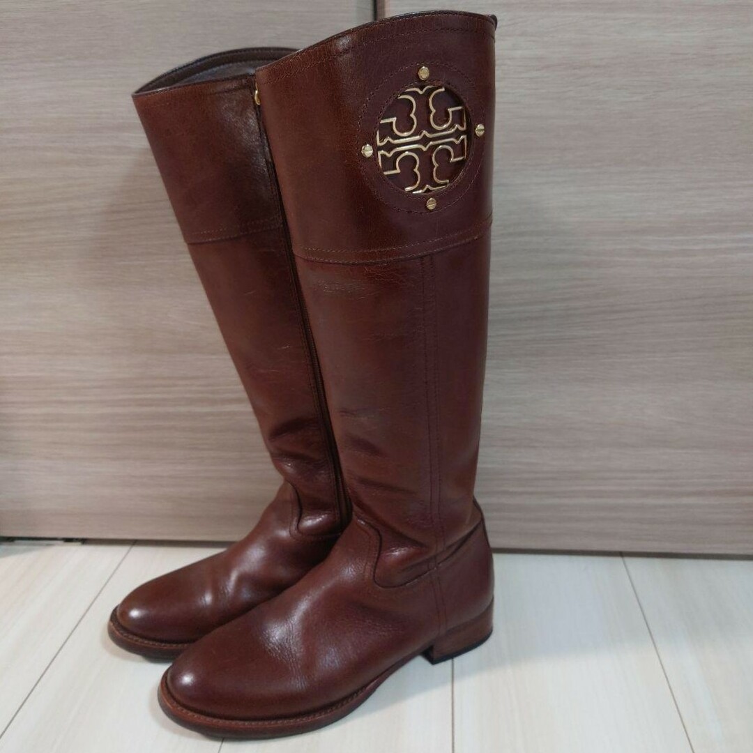 TORY BURCH　トリーバーチ　ロングブーツ　ブラウン　レザー　6 23cm