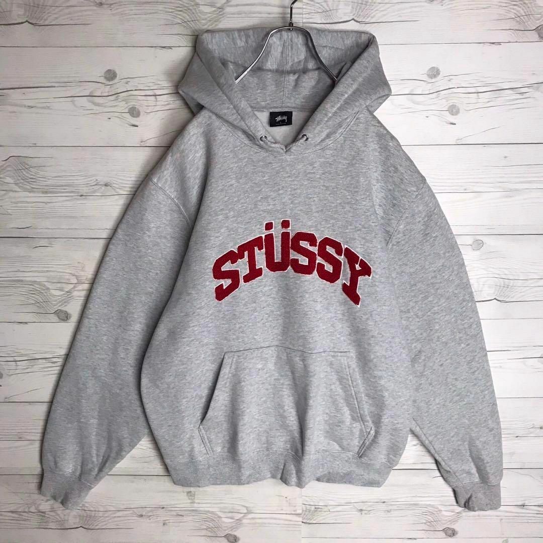 【超人気モデル】stussy パイルロゴ 刺繍 即完売 入手困難 パーカー