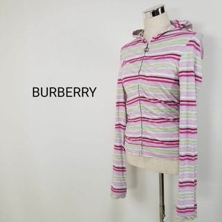 バーバリーブルーレーベル(BURBERRY BLUE LABEL)のBURBERRY BLUE LABELマルチストライプ柄カットソーパーカー38(パーカー)