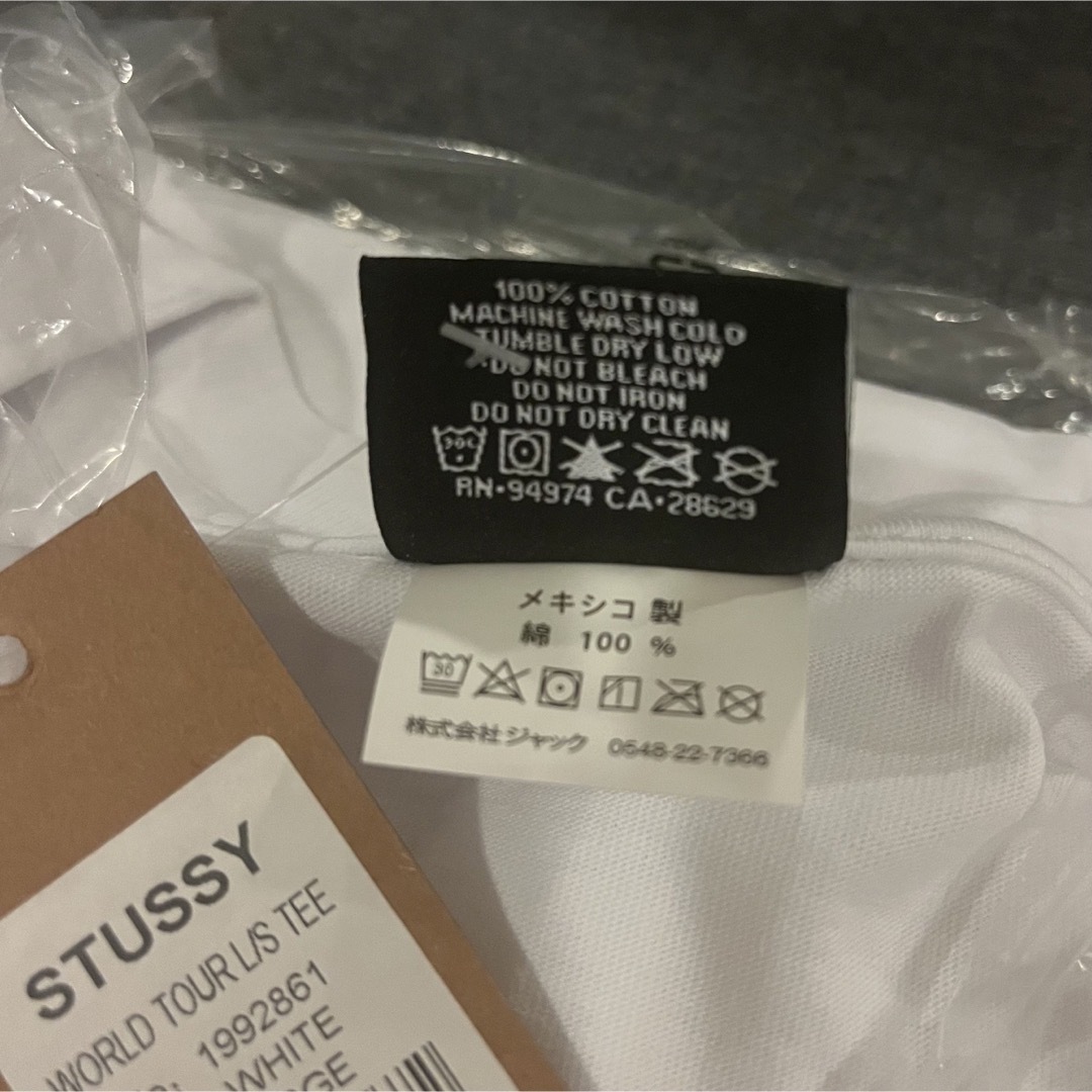 STUSSY(ステューシー)のステューシー メンズ レディース 長袖 ロンT ワールドツアー  L 白 メンズのトップス(Tシャツ/カットソー(七分/長袖))の商品写真