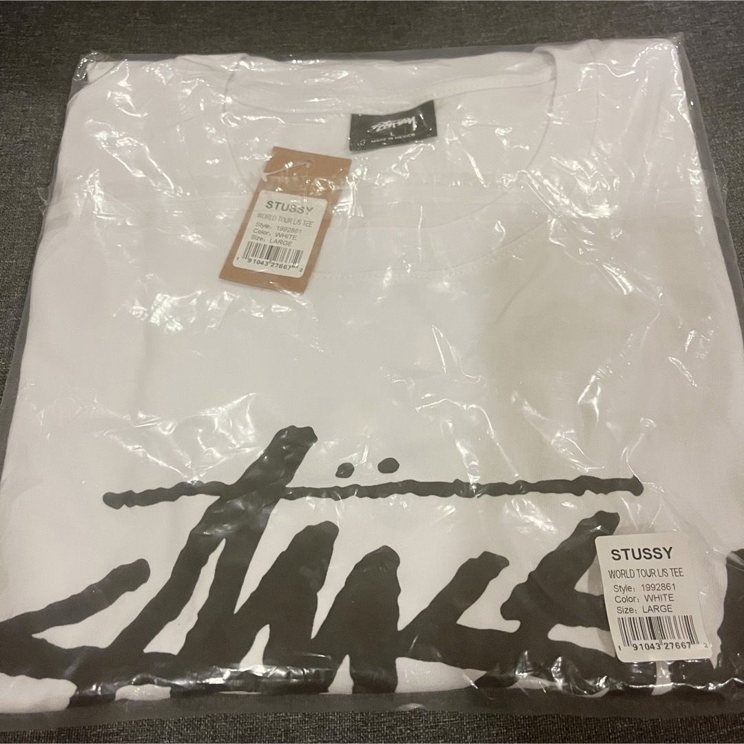 STUSSY(ステューシー)のステューシー メンズ レディース 長袖 ロンT ワールドツアー  L 白 メンズのトップス(Tシャツ/カットソー(七分/長袖))の商品写真