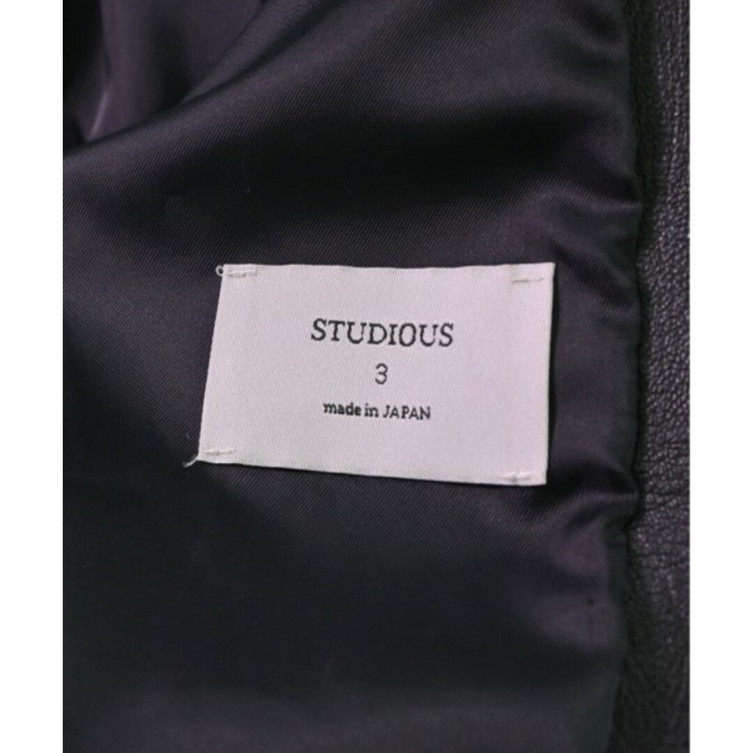 STUDIOUS(ステュディオス)のSTUDIOUS ステュディオス ライダース 3(L位) 黒 【古着】【中古】 メンズのジャケット/アウター(ライダースジャケット)の商品写真