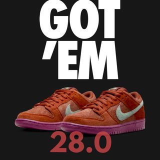 ナイキ(NIKE)の送込28!! NIKE SB DUNK LOW ローズウッド赤(スニーカー)