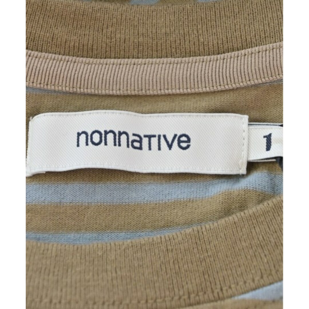 nonnative(ノンネイティブ)のnonnative Tシャツ・カットソー 1(S位) 青x茶(ボーダー) 【古着】【中古】 メンズのトップス(Tシャツ/カットソー(半袖/袖なし))の商品写真