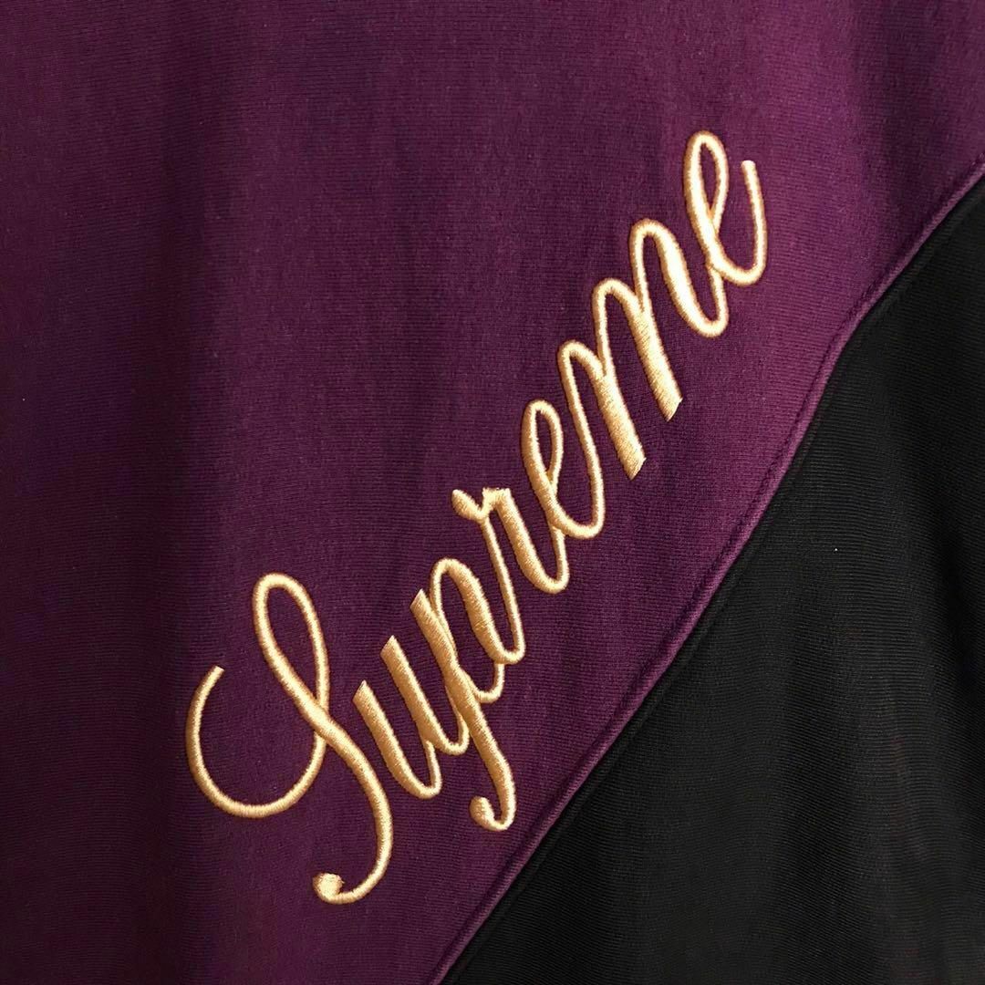 【即完売モデル】Supreme ビッグ刺繍ロゴ 入手困難 バイカラー パーカー