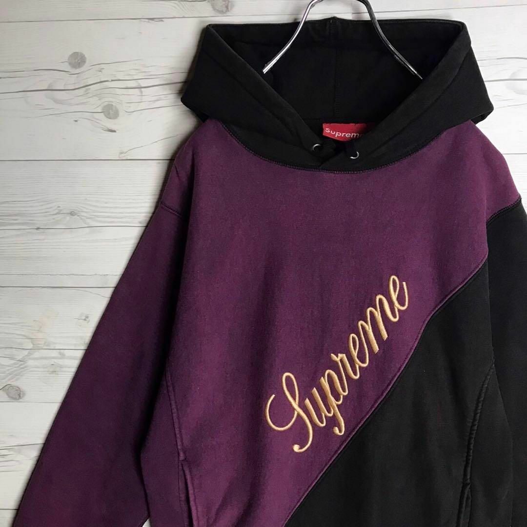 Supreme(シュプリーム)の【即完売モデル】Supreme ビッグ刺繍ロゴ 入手困難 バイカラー パーカー その他のその他(その他)の商品写真