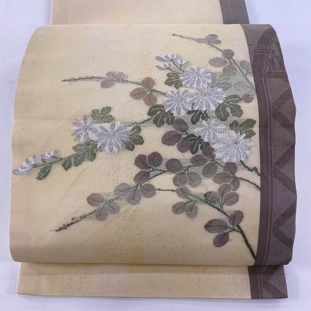 開き名古屋帯 美品 秀品 正絹 - 帯