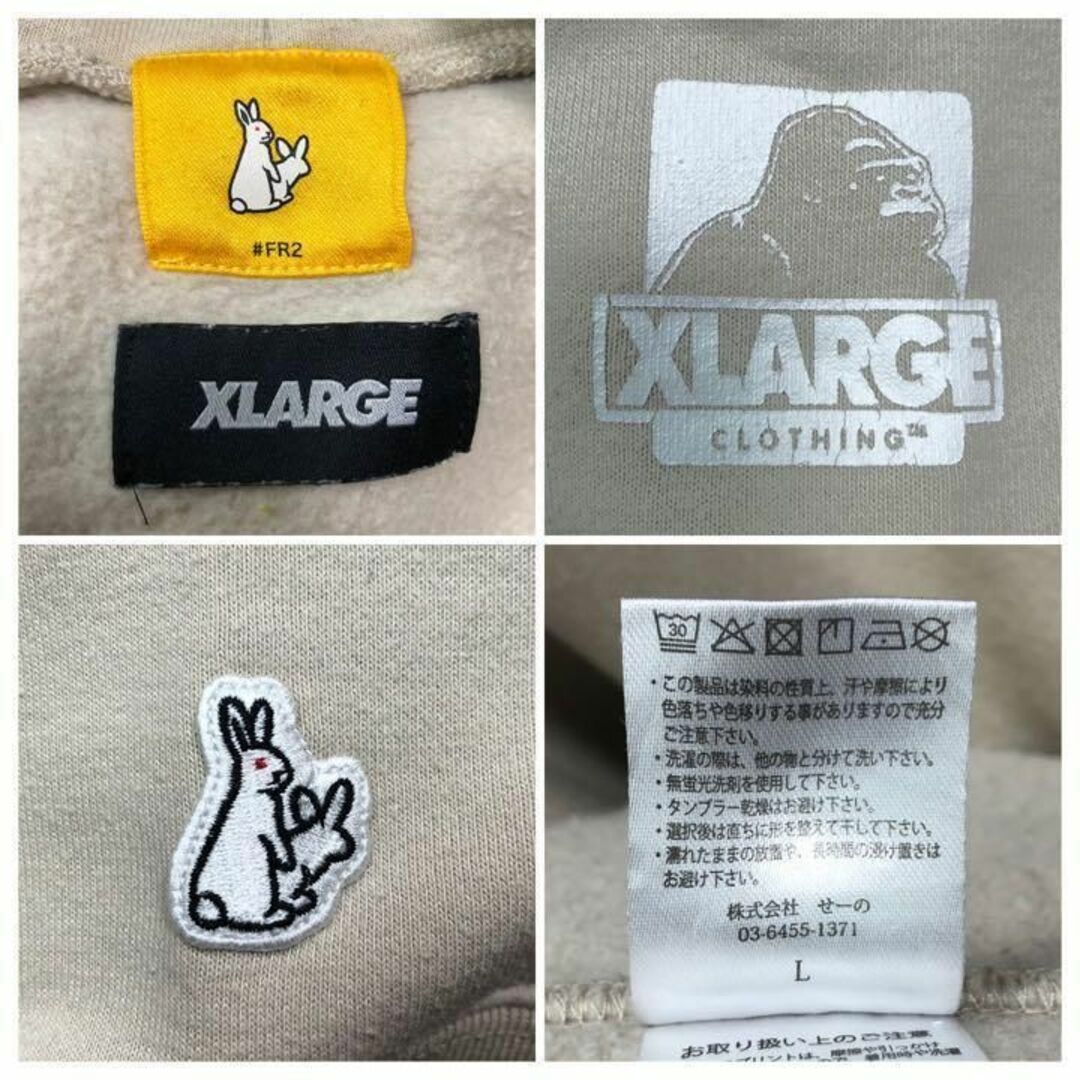 【超人気コラボ】FR2 XLARGE 入手困難 即完売 両面プリント パーカー