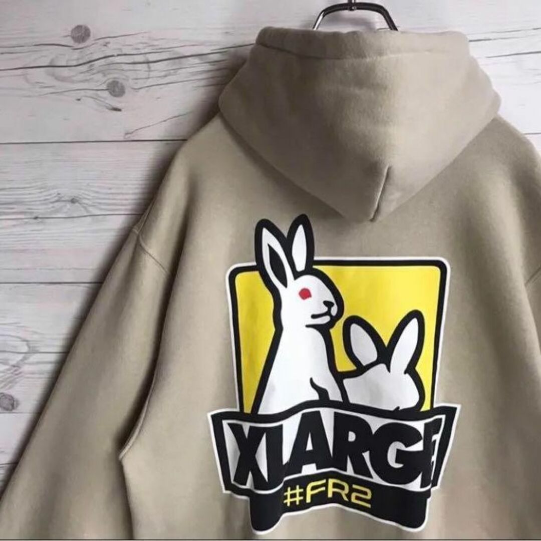 【超人気コラボ】FR2 XLARGE 入手困難 即完売 両面プリント パーカー