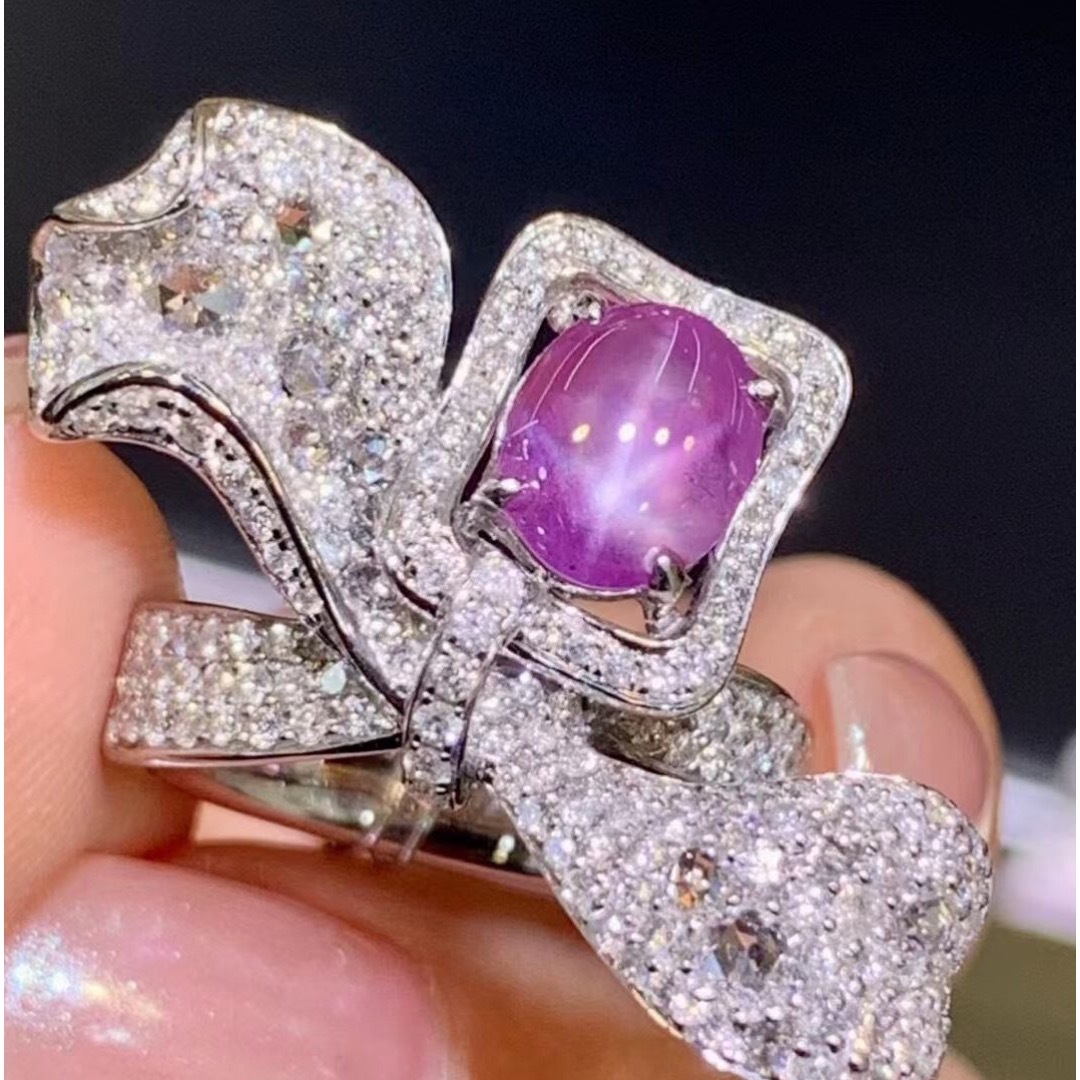 天然 スター サファイア ダイヤ リング3.2ct k18 ¥の通販 by Rui|ラクマ
