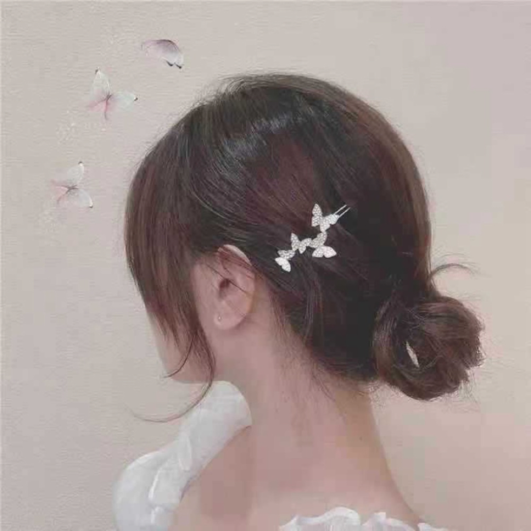 蝶　ヘアピン　髪飾り レディースのヘアアクセサリー(ヘアピン)の商品写真