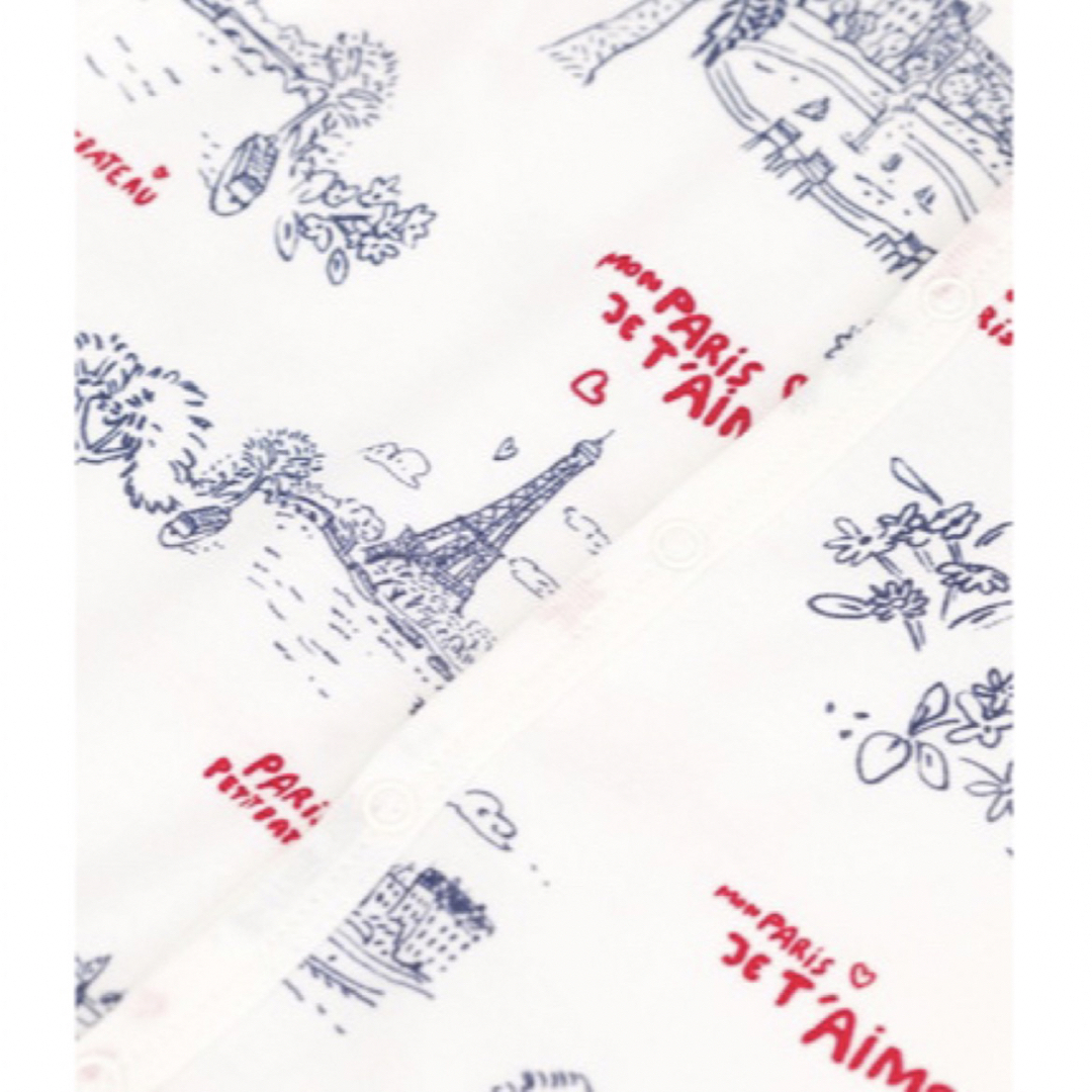 PETIT BATEAU(プチバトー)のプチバトー　プリントショートロンパース　半袖ロンパース　パリ キッズ/ベビー/マタニティのベビー服(~85cm)(ロンパース)の商品写真