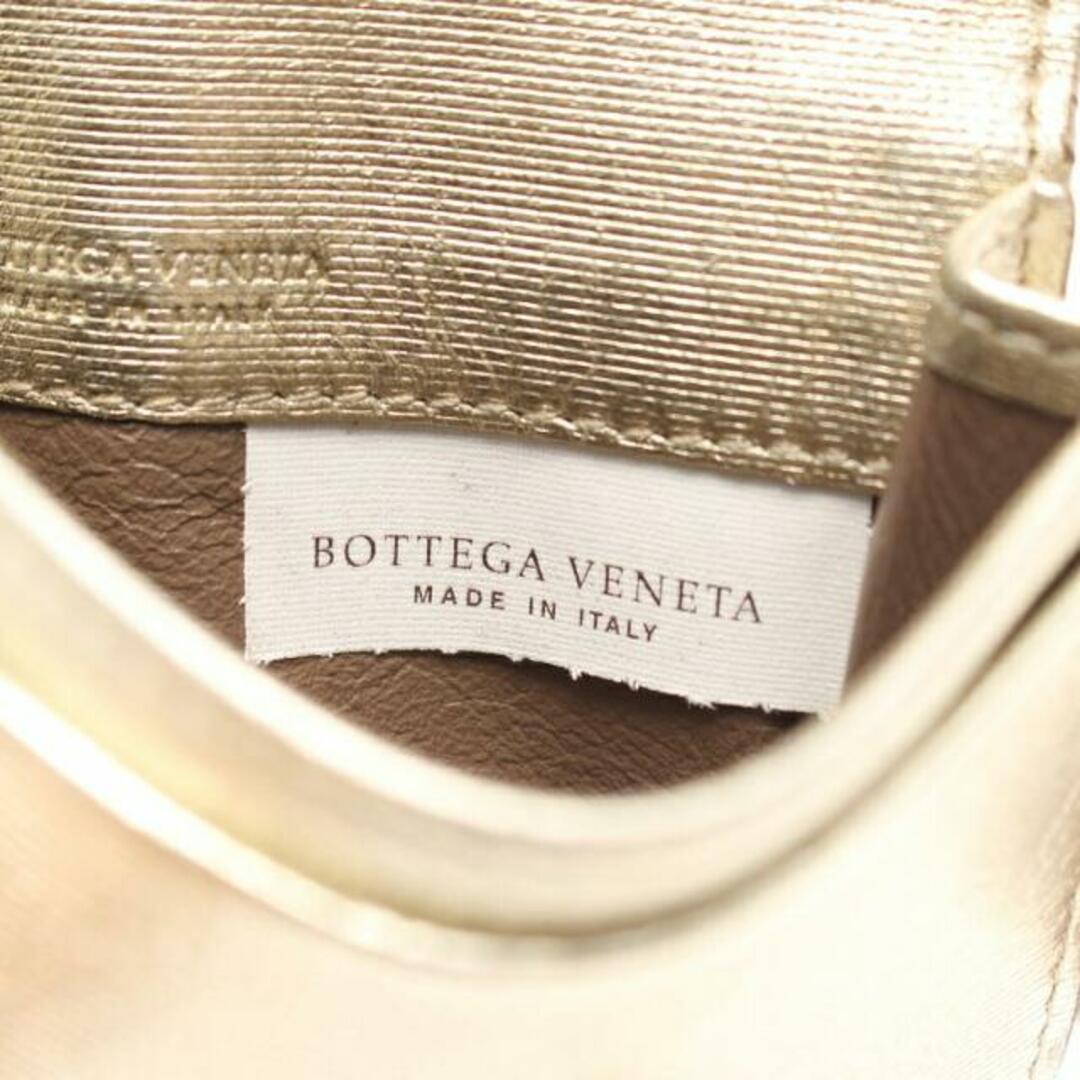 Bottega Veneta(ボッテガヴェネタ)のイントレチャート カードケース 名刺入れ レザー ゴールド レディースのファッション小物(名刺入れ/定期入れ)の商品写真