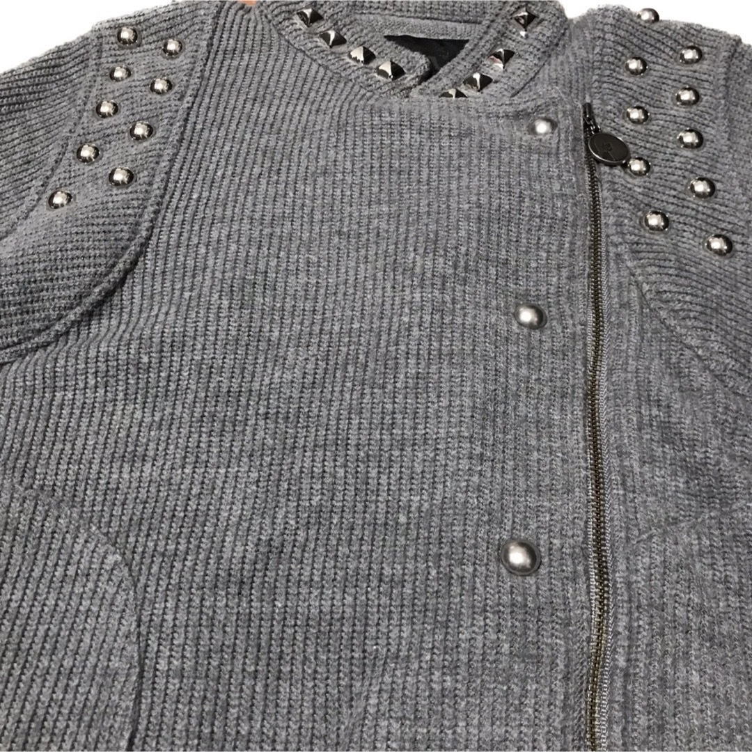 ヒステリックグラマー【美品】スタッズ ニット 長袖 ライダース