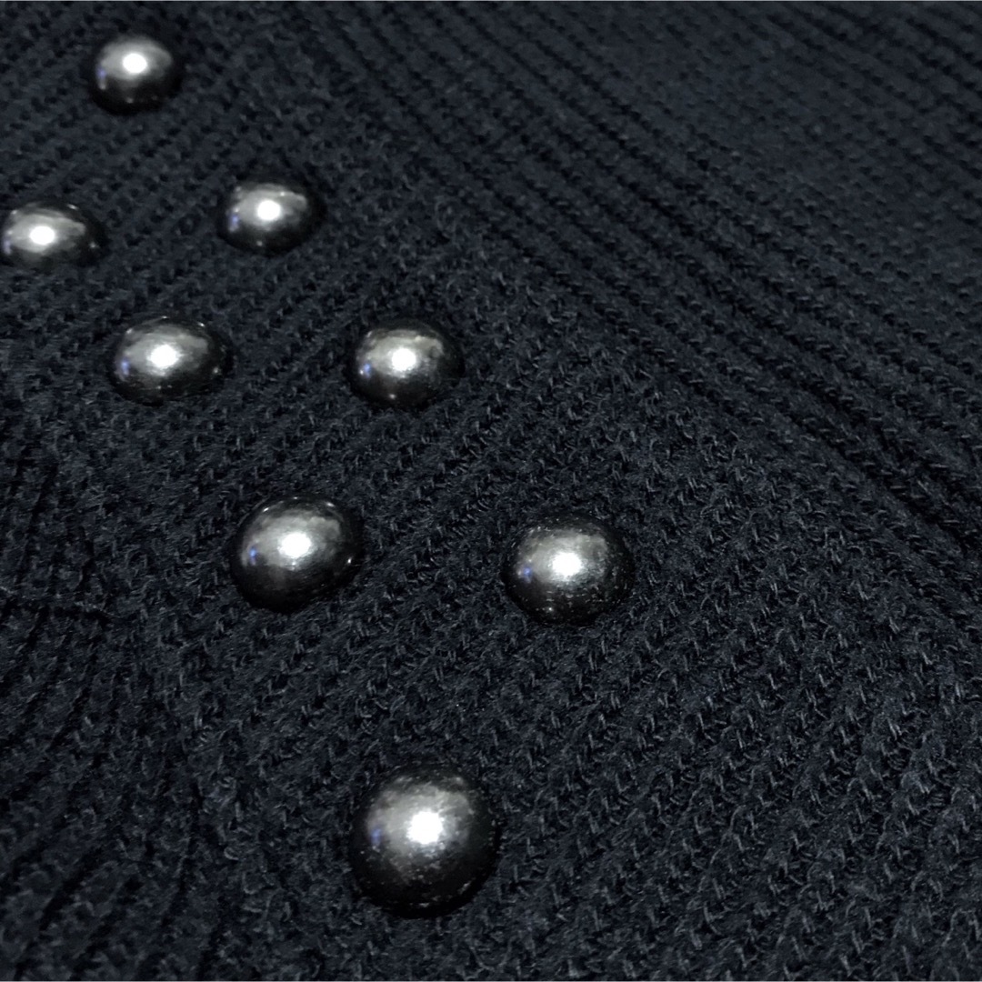 ヒステリックグラマー【美品】スタッズ ニット 長袖 ライダース ジャケット