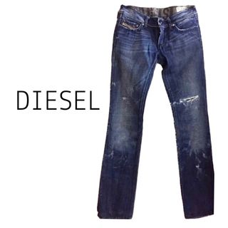 ディーゼル(DIESEL)のディーゼル【美品】ダメージ加工 ストレート デニム パンツ(デニム/ジーンズ)