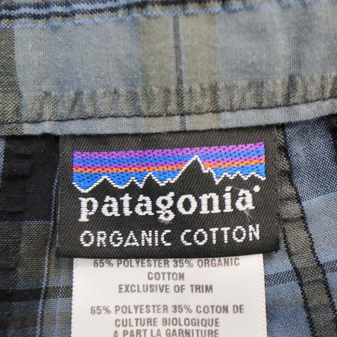 patagonia(パタゴニア)の2000年代～ patagonia パタゴニア ショートパンツ アウトドア キャンプ 海水浴 シアサッカー ブルー (メンズ 38) 中古 古着 N6068 メンズのパンツ(ショートパンツ)の商品写真