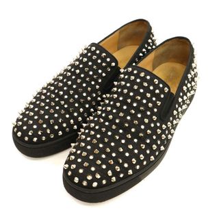 クリスチャンルブタン(Christian Louboutin)のクリスチャンルブタン Roller Boat スパイク スリッポン メンズ ブラック Christian Louboutin 【中古】 【アパレル・小物】(スリッポン/モカシン)