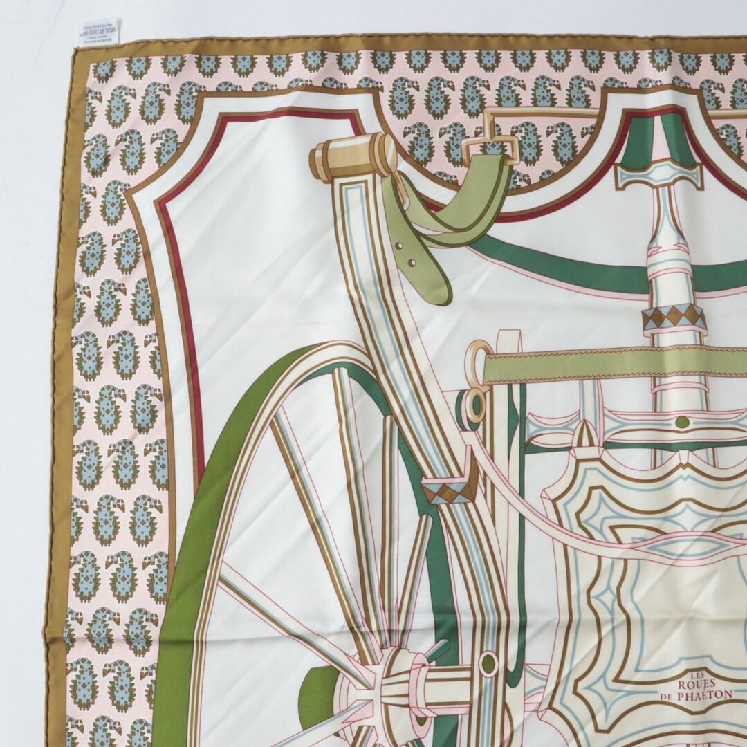 極美品◎フランス製 HERMES エルメス カレ90 Les Roues de Phaeton 四