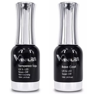 ノンワイプVENALISA超スーパーグロッシーテンパレッドトップ&ベース12ml(ネイルトップコート/ベースコート)