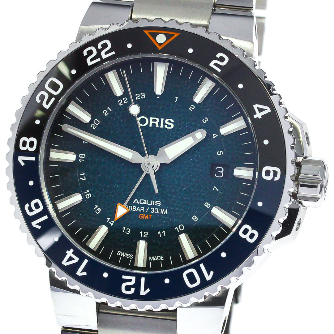 オリス ORIS 01 798 7754 4175 アクイス ホエールシャーク リミテッド エディション GMT 自動巻き メンズ 箱・保証書付き_769855