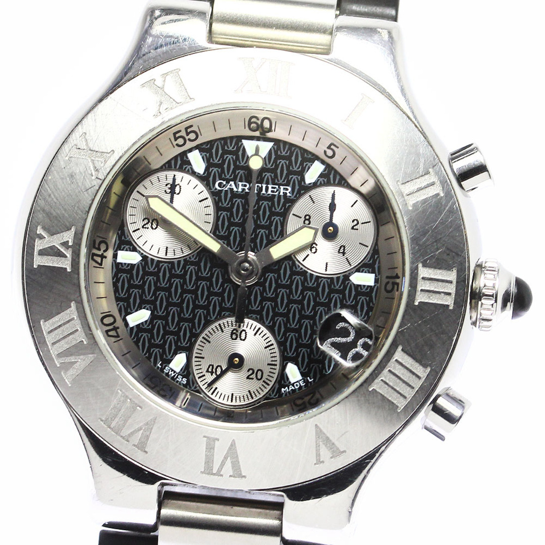 Cartier - ベルト訳あり カルティエ CARTIER W10125U2 クロノスカフ デイト クォーツ メンズ _769947