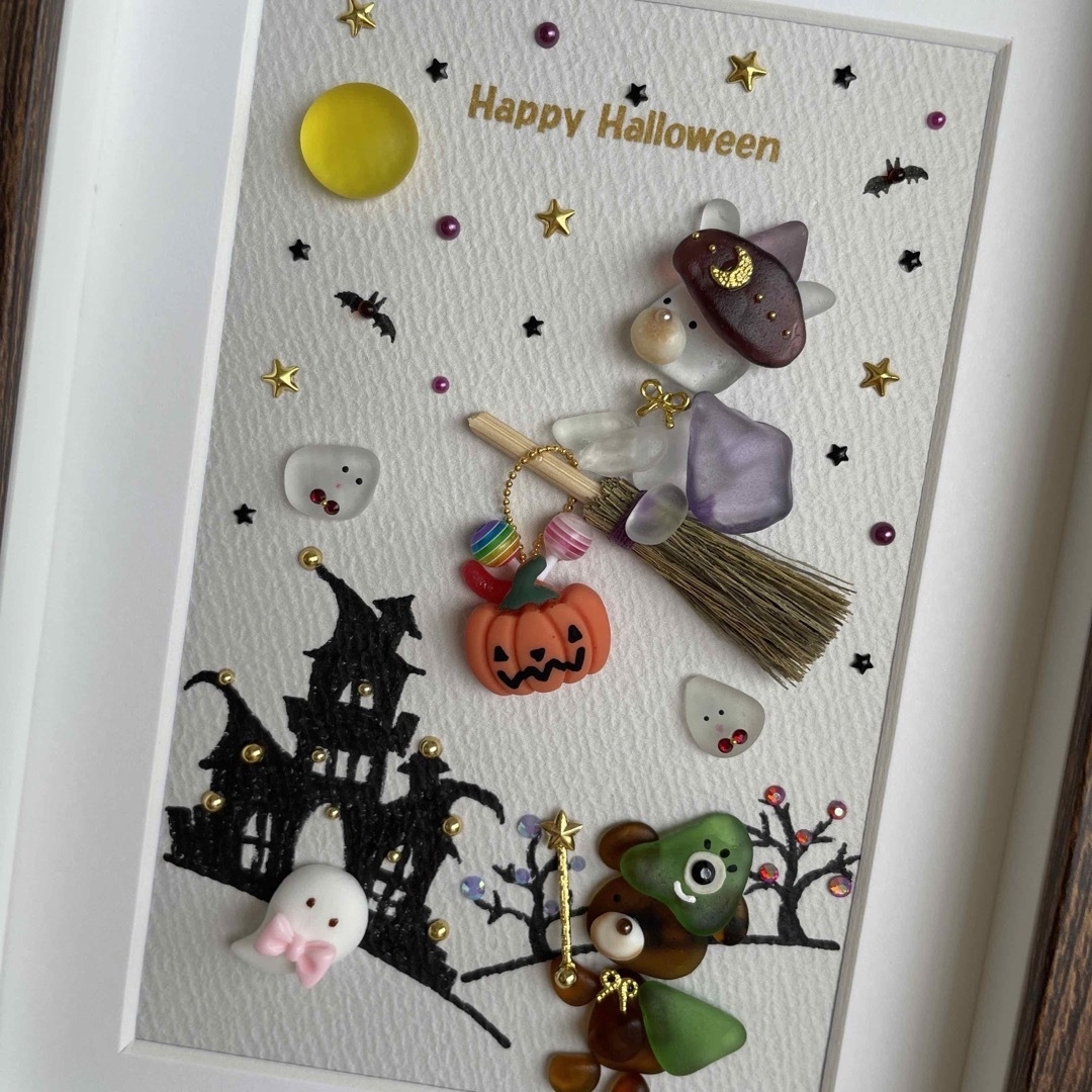 シーグラスアート☆Happy Halloween☆ ハンドメイドのインテリア/家具(アート/写真)の商品写真