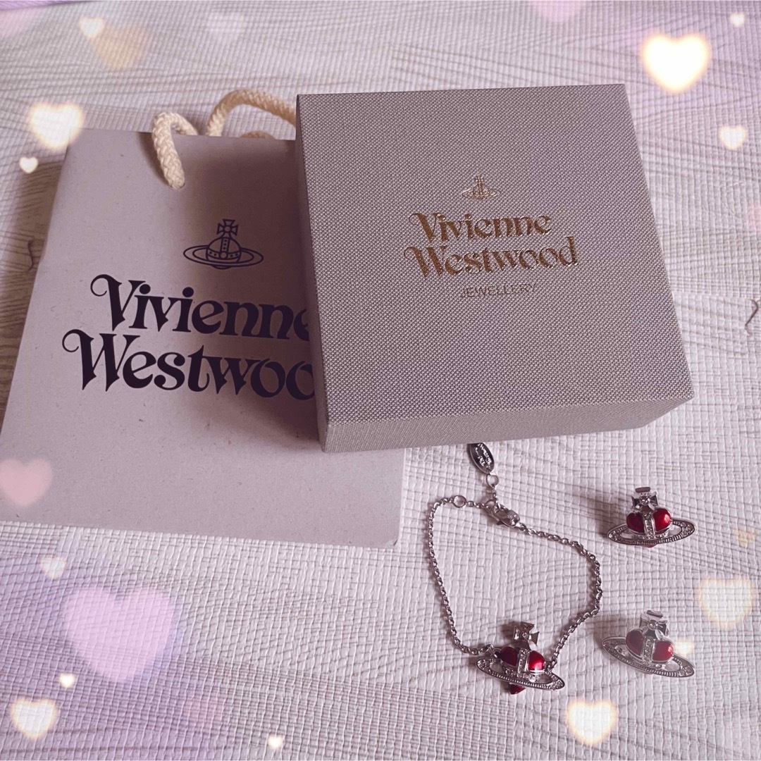 Vivienne Westwood ディアマンデハートピアス&ブレスレットセットレディース