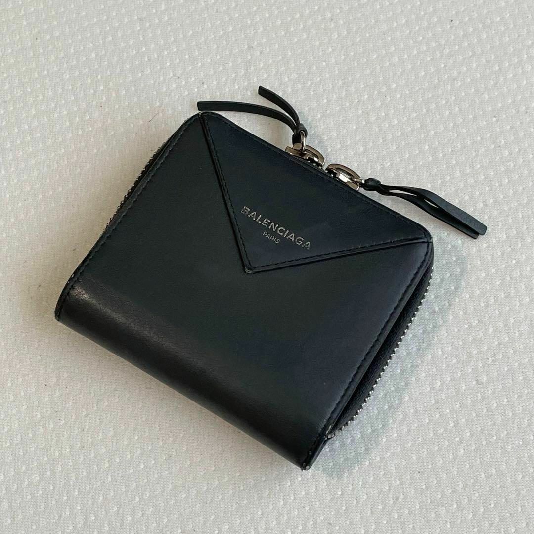 【美品】BALENCIAGA バレンシアガ ペーパービルフォード 折り財布 黒