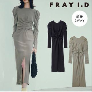 FRAY I.D - FRAY ID. パフスリーブシャーリングワンピースの通販|ラクマ
