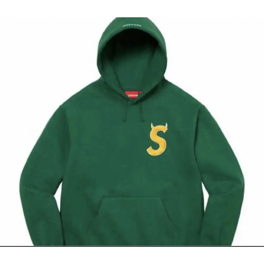 18AW S Logo Hooded Sweatshirt Dark green - パーカー