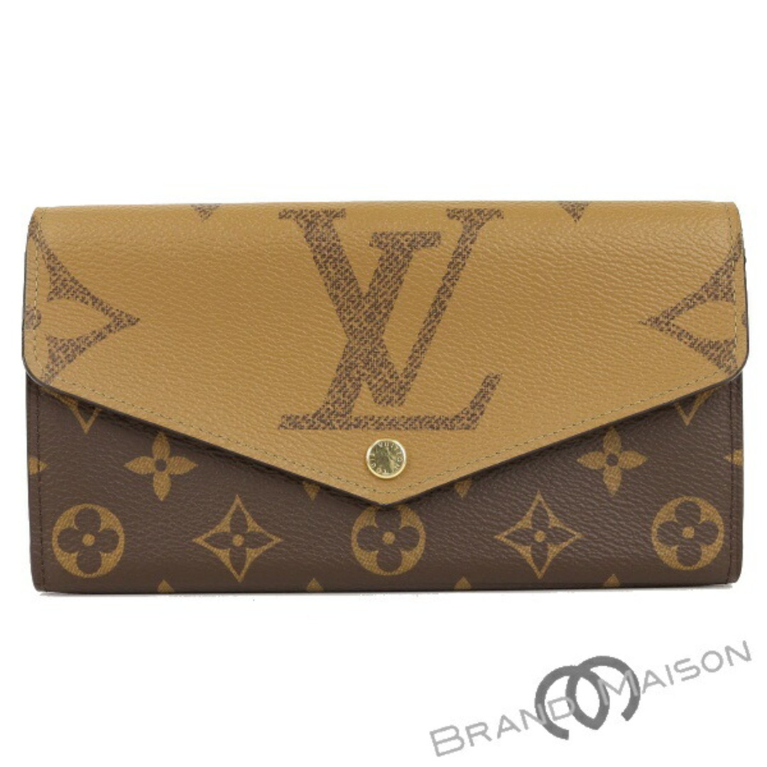 Aランク ルイ・ヴィトン ポルトフォイユ・サラ M80726 モノグラム・ジャイアント 長財布 LOUIS VUITTON レディース ブラウン ベージュ