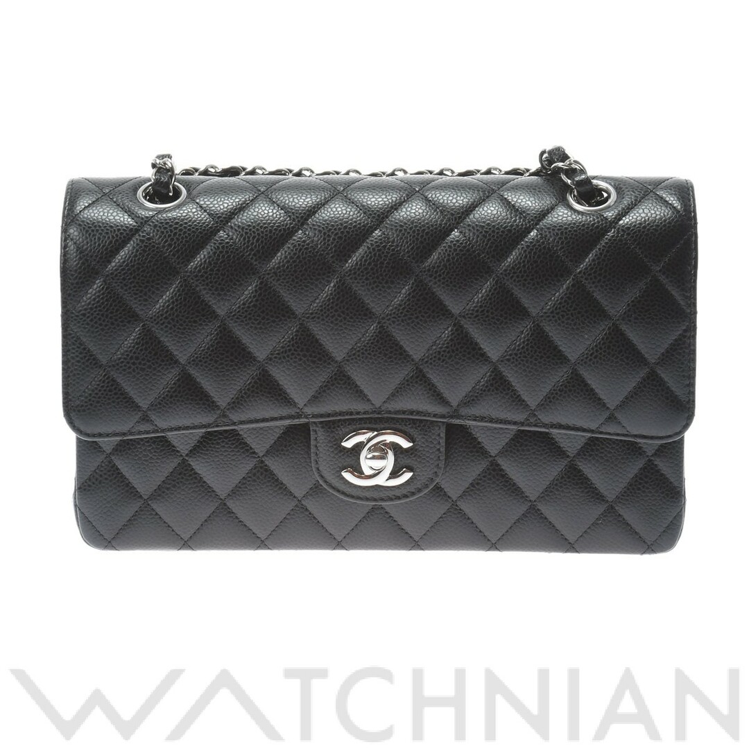 シャネル CHANEL A01112 26番台 レディース ショルダーバッグ マトラッセ ブラック /シルバー金具 グレインドカーフスキン