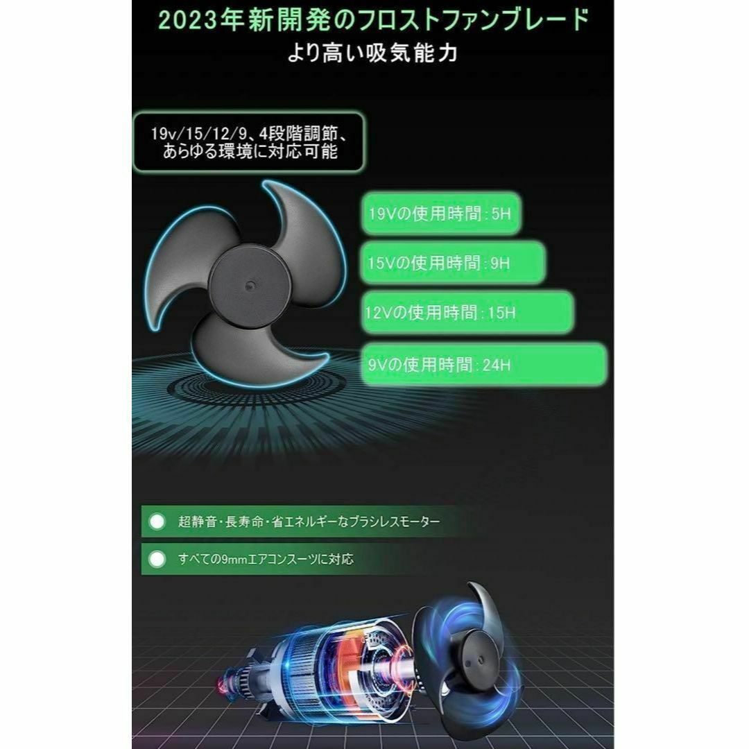 空調作業服 19V 20000mAh ファン バッテリー セット 98L/s対応