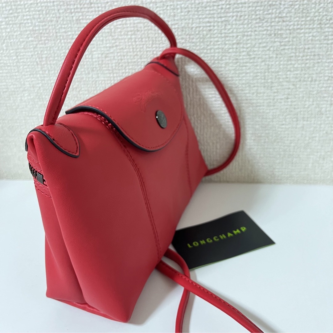 LONGCHAMP ロンシャン プリアージュ キュイール レッド M - トートバッグ