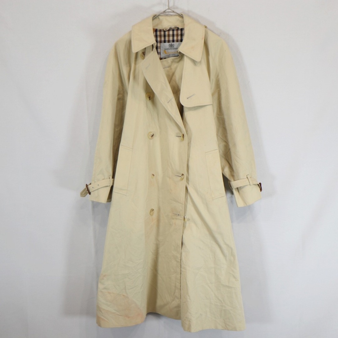 90年代 Aquascutum アクアスキュータム トレンチコート ユーロ  ヨーロッパ チンストラップ  ベージュ (レディース M)   N6147